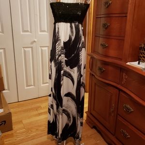Sequin Top Maxi Dress